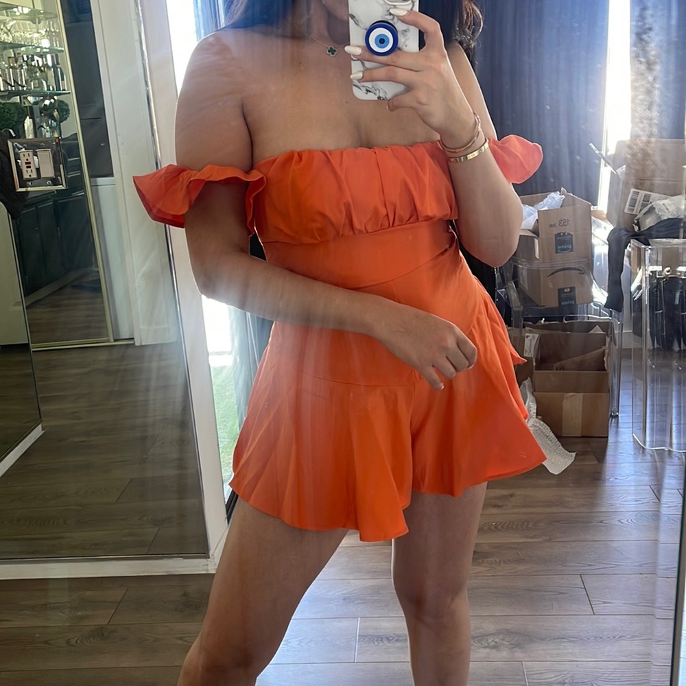 Orange Romper NEVER WORN!!!
